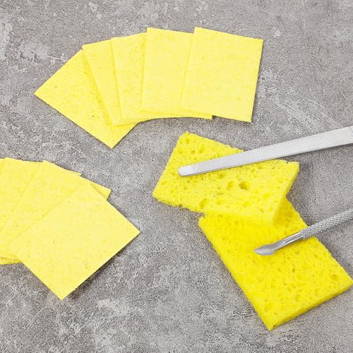 Image of 20 Pcs Soldering Sponge 50x35mm Soldering Iron Cleaning Sponge Replacement Welding Soldering Iron Tip Cleaning Sponge
