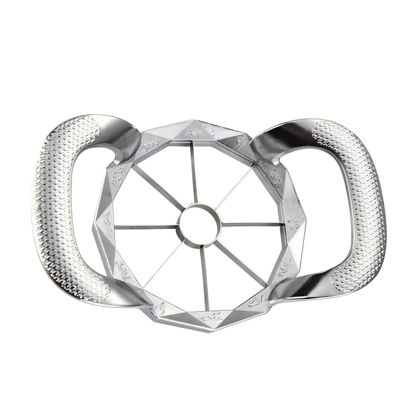 Stainless Steel 12-Blade Apple Corer & Slicer - kitchen tool cores, slices, and pits apples in one motion for perfect wedges, ideal for baking, salads, and healthy snacks.
