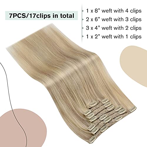 Image of Ugeat 24 Inch Clip in Hair Extensions for Women Highlights 7pcs 120g