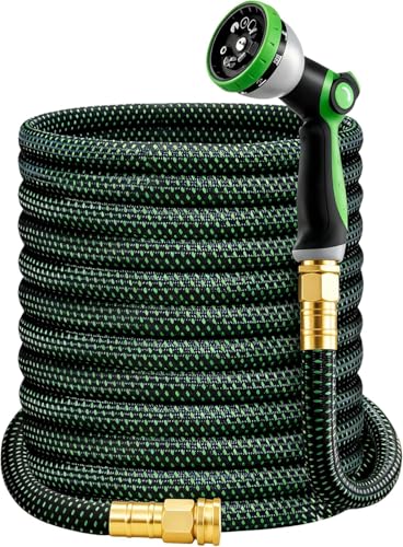 HBlife 150ft Garden Hose Non Expandable Garden Hose with 10 Function Sprayer Nozzle Flexible Lightweight Water Hose for Yard Lawn Car Wash and Outdoor