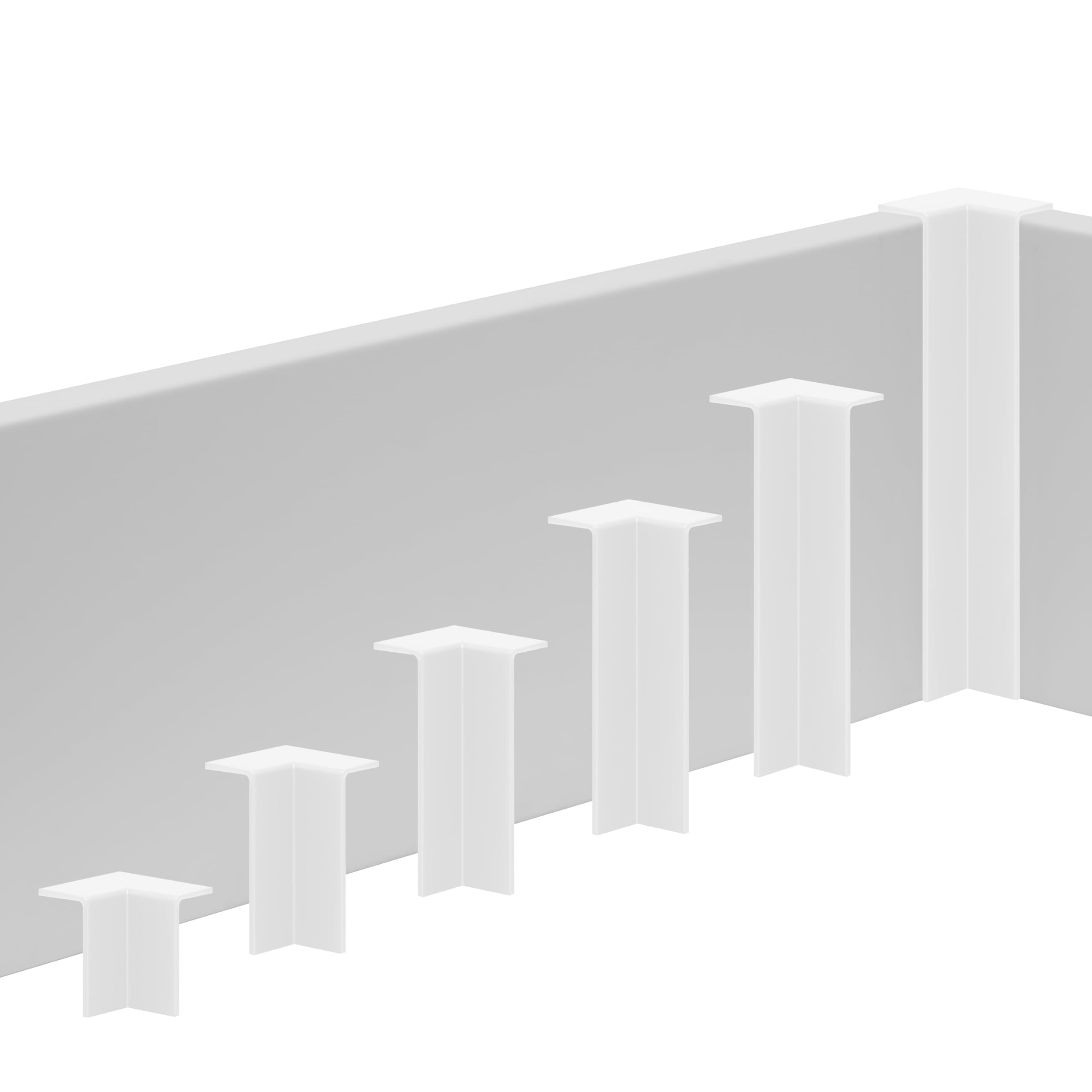 REESE Innenecke Weiß für Sockelleisten | 18 x 100 mm | passgenau | Profil Weimar | Verbinder für Leisten | einfache Montage ohne Bohren