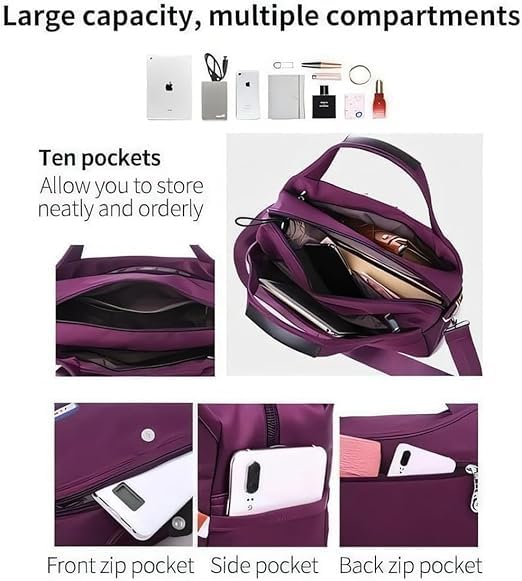 Blaciokamith Soft Side Lightweight Underseat Tote Bag, Blaciokamith Tote Bag, Multi-pocket Waterproof Handbag Crossbody2