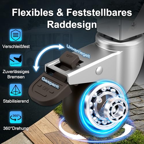 GIANDEL 1200W 12V tragbare Solarstromsystem-Kits, Off-Grid-Wechselrichtersystem-Kits: Faltbares Batteriegestell + 1200 W Reiner Sinus-Wechselrichter mit 20A Solarregler + Aufbewahrungstasche