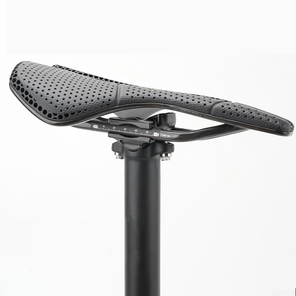 Tige de selle en fibre de carbone pour VTT et vélos de route avec texture 3K et UD, tube droit ultra léger de 186 g avec échelle de hauteur intégrée pour le réglage du siège