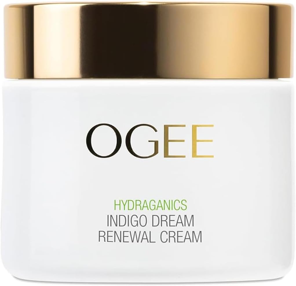 Indigo Dream Renewal Cream Face Moisturizer - Hydrating Face Cream with Hyaluronic Acid & Ceramides - Organic Ingredients, Cruelty-Free & Made in USA