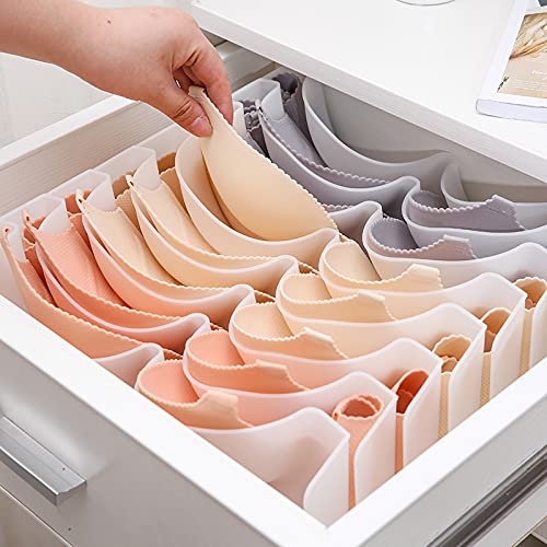 Uncluttered Designs Los organizadores sujetador (5 Set) para cajones o estantes dormitorios en plástico durable (blanco) Cover