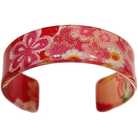 N&N Find Japan Japanese Kyoto Chirimen Bangle Bracelet (Red/Pink) Cover