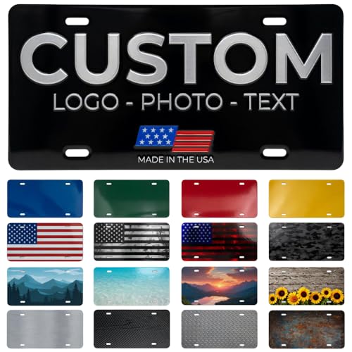 Personalized Custom Vanity License Plate for Cars & Trucks - Decorative Novelty Auto Accessory for Garage, Bar, or Home Display - Upload Your Logo for Your Business