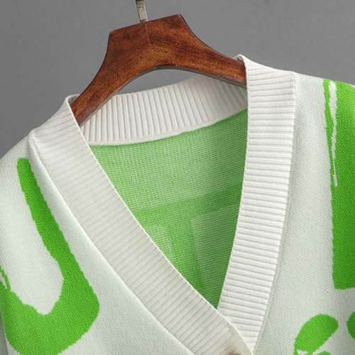 JASCLS Women's Leopard Print Cardigan V Neck Long Sleeve Color Block Button Down Sweater Outwear4