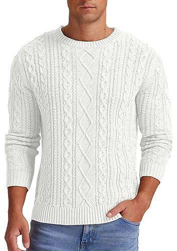 Sailwind Men's Cable Knit Sweater Casual Crewneck Long-Sleeve Fisherman Pullover4