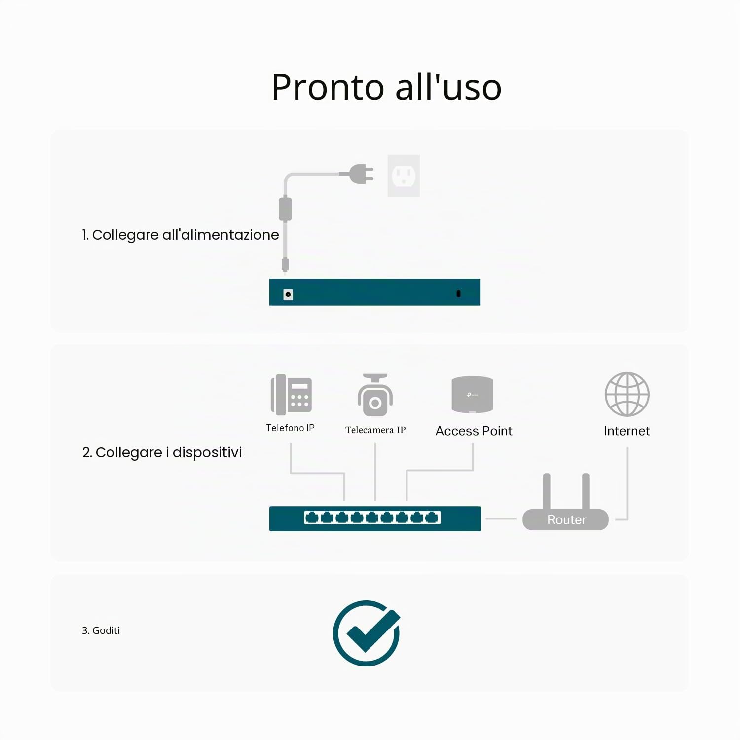 TP-Link TL-SG108S-M2 | Switch di rete non gestito a 8 porte 2.5G Multi-Gigabit, Splitter Ethernet | Larghezza di banda 2.5G | Plug & Play | Montaggio computer/Parete | Design in metallo senza