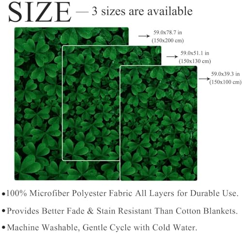 Couverture Polaire Trèfle Vert en Microfibre Premium | Jeté de Lit Magnifique - 5