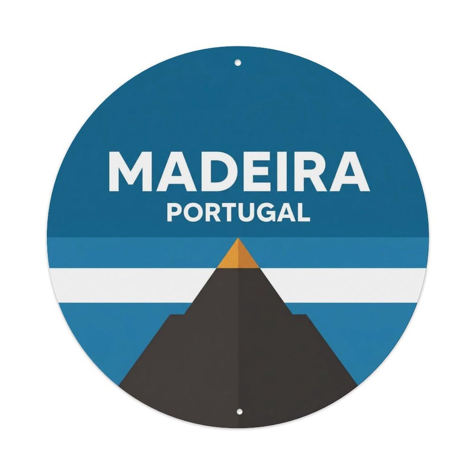 Olhnbad Style Portugal Minimal Madeira Peak Portuguese Heritage Metal Tin Sign