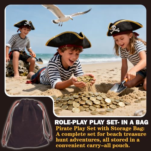 ZUCOS Piraten Münzen Zubehör,Goldmünzen-Set, Metall Goldtaler Deko Dublonen für DND Brettspiele, Cosplay, Realistische Mittelalter Geld-Imitation, Piratenschatz (Gold 12,Silver 12,Copper 12, Large)