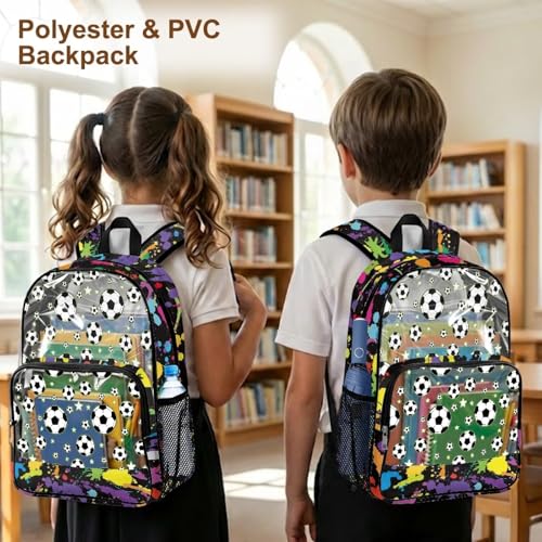 Sac à dos transparent en PVC résistant à motifs étoiles - 4