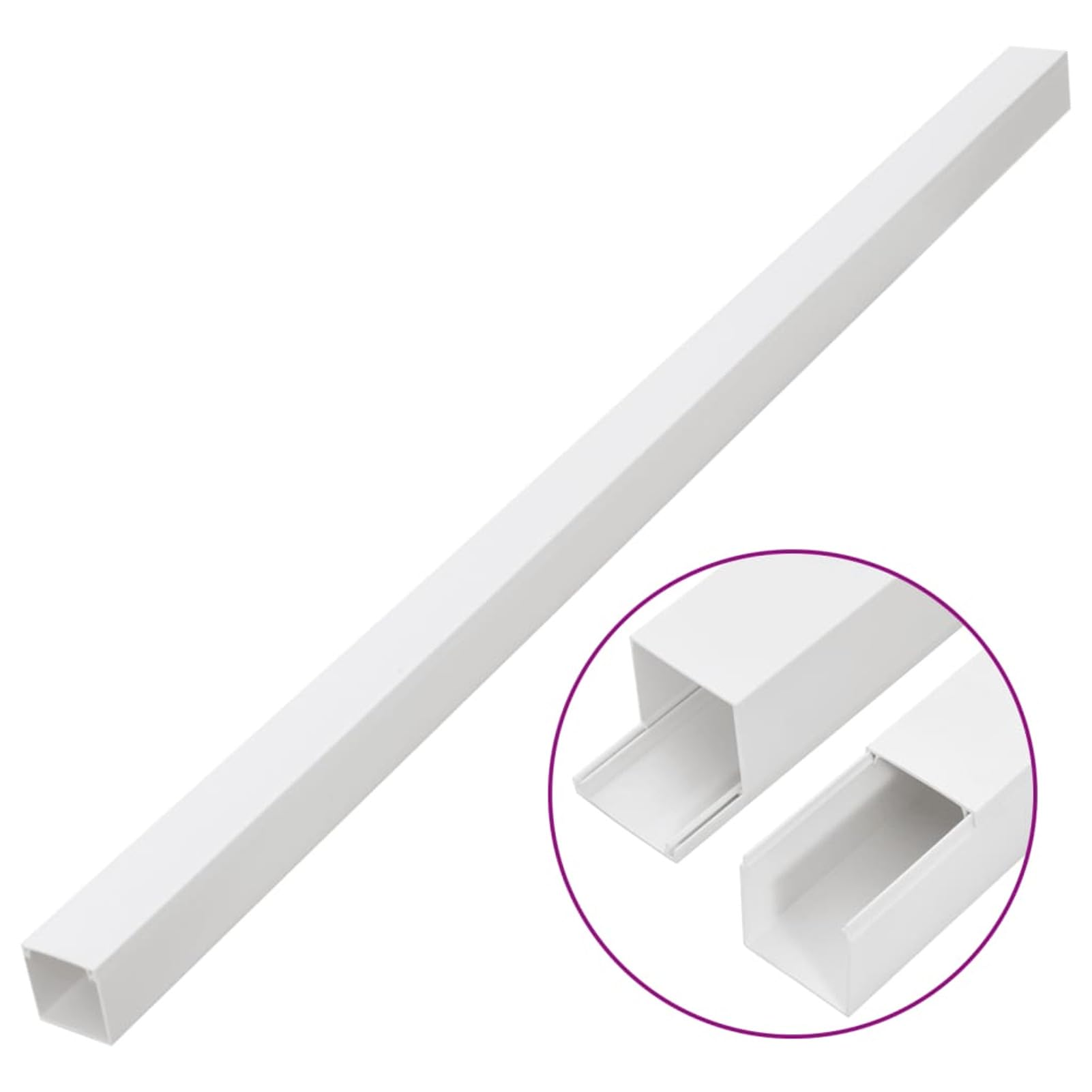 Canalina per Cavi 60x60 mm 10 m in PVC-Electric Canaline di Varie Dimensioni per cablaggi in plastica passacavi Bianco coprifili a Parete con Copertura Ottima qualità