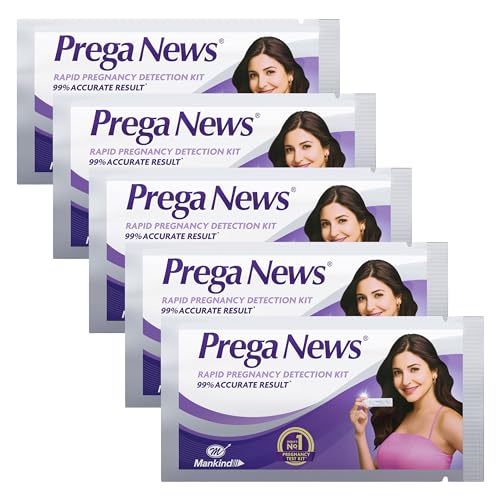 Image of Prega News Test Kit | One Step Urine Hcg Pregnancy Test Kit Device | 99% Accurate Results In 5 Mins | Indias No 1 Pregnancy Kit | Pack Of 5 Kits.