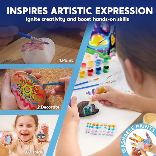 Joyin 60026 Rock Painting Kit- Glow In The Dark Rock Kit, Arts And Crafts For Kids Ages 6-12 thumb #2