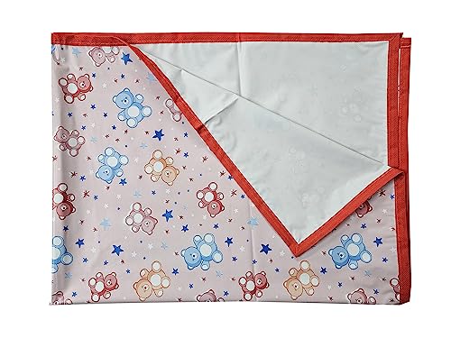 Image of EcoSoft Plastic Sheet,PVC Sheet for Kids,Rubber Sheet for Babies,Bed Wetting Protector(90 x 135 cm) (Pink STARBEAR)