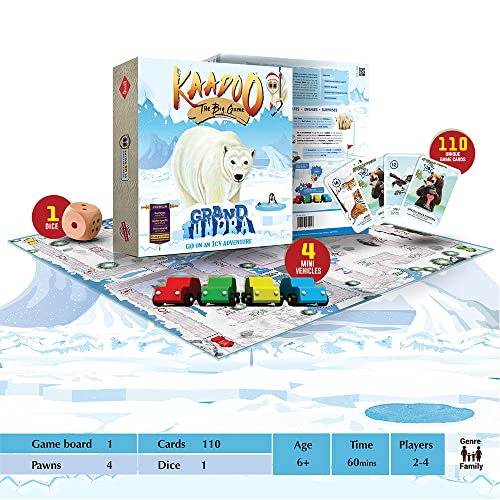 KAADOO-Premium Board Game-Grand Tundra-Journey into The ICY Arctic Circle-Educational Adventure Safari Game for Kids 6+ & Family-Made in India(2-4 Players)