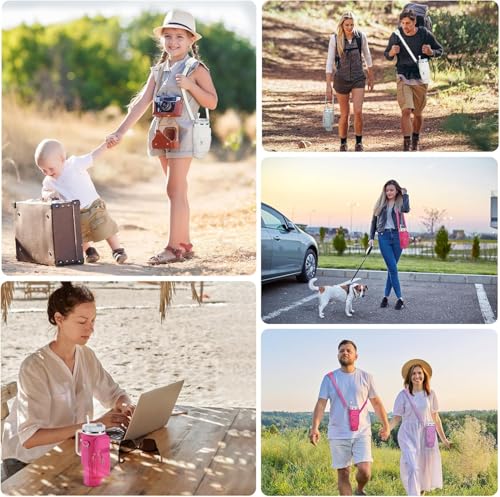 AIROLDI Bolsa para Stanley Cup 1,2 l/40 oz, accesorios para botella de agua, con compartimento para teléfono móvil, mosquetón y correa de hombro ajustable - imagen 7