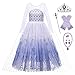 New front Costume da Principessa Frozen Elsa Vestito Elsa Frozen Bambina Abito da Principessa Gonna in Tulle per Festa di Cosplay Party Halloween Compleanno Carnevale Natale Viola 130