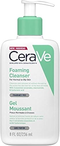Gel nettoyant moussant, peaux normales à grasses CeraVe