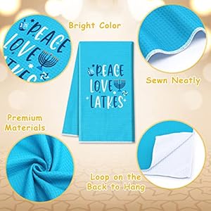 Hanukkah Kitchen Towels Chanukah Decorative Dish Towels Hanukkah Gnome Drying Cloth Tea Towels for Challah Days Kitchen Cooking Baking Holiday Decorations Housewarming Presents Set of 4