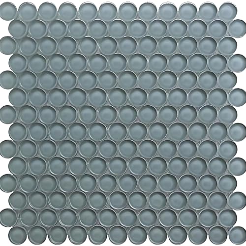 Penny Round Glass Mosaic Tile 1”x1” – 5 Sq Ft