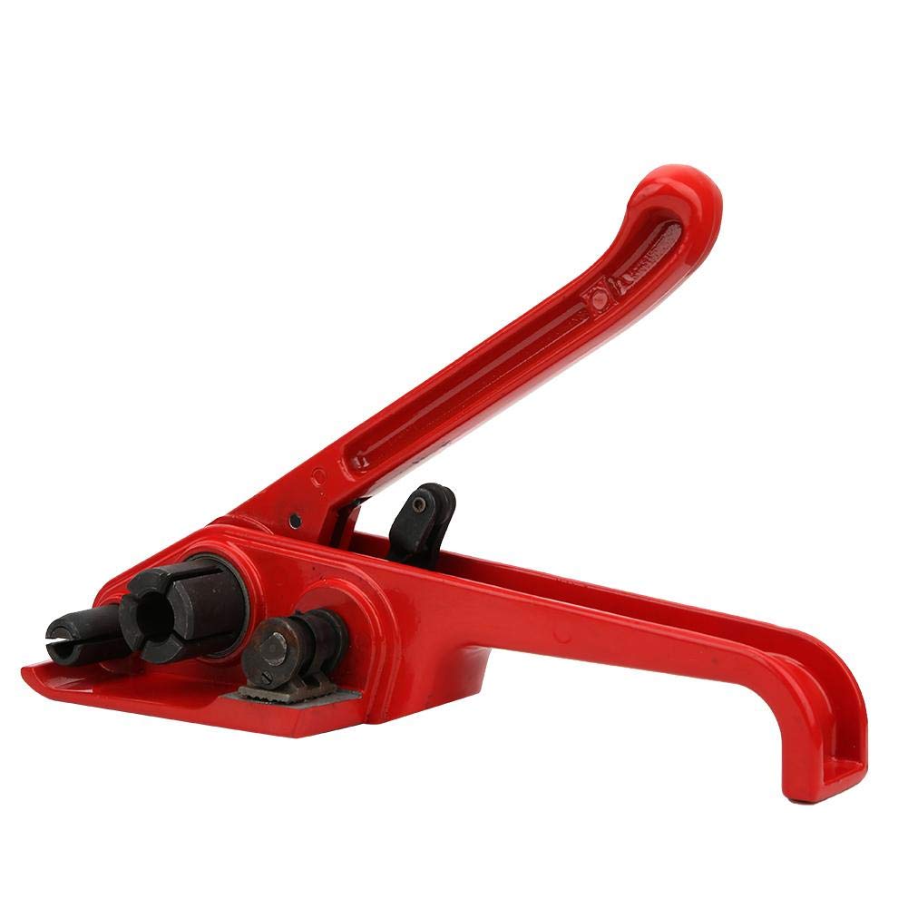 Tenditore a Nastro in PET, Reggiatrice Manuale per Nastro Reggiatrice Imballaggio Reggiatrice per Taglierina Nastro 16~19 mm PET/PP(Rosso)