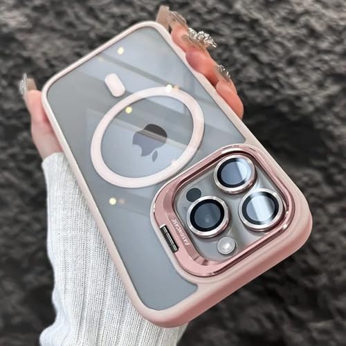Coque de téléphone magnétique haut de gamme antichoc avec protection objectif verre pour iPhone