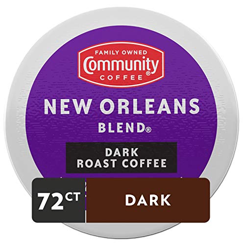 Image of Community Coffee New Orleans Blend 72 Count Coffee Pods, Special Dark Roast, Compatible with Keurig 2.0 K-Cup Brewers, 12 Count (Pack of 6)