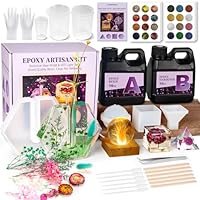 ZEROMX Epoxidharz Set Anfänger mit Licht, 600ml Harz Gießen Set mit Epoxidharz Formen, 1:1 Verhältnis mit Epoxidharz Zubehör Expoditharz Starterset Kreativ Set für Erwachsene, Weihnachten Geschenke