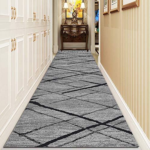 Tappeto antiscivolo per scale, grigio, 120 x 600 cm, tappeto lungo corridoio per aree ad alto traffico, ideale per arredare la casa, ingresso stretto corridoio