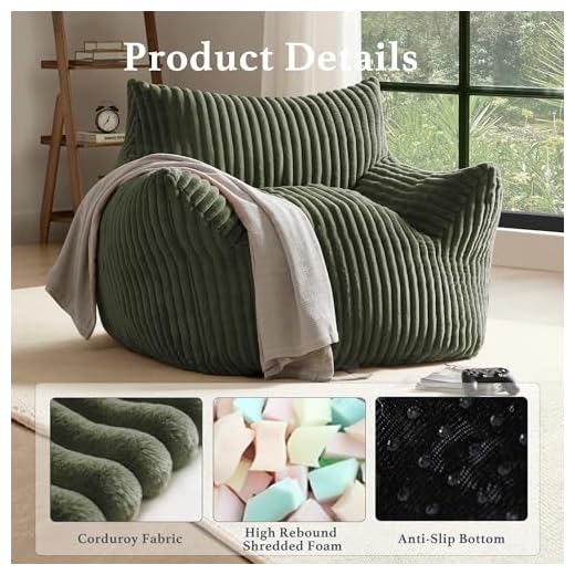 Gericco Giant Plush Bean Bag Chair for Adults