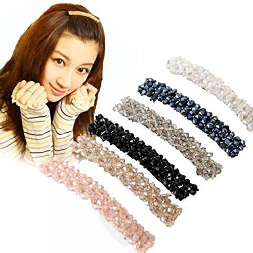 Smileao 6PCS Rhinestone Hair Clips for Women and Ladies Shining Crystal Barrette Different Color Rhinestone Hair Pins Hair Barrettes for Party Wedding Daily Hair Decorative
