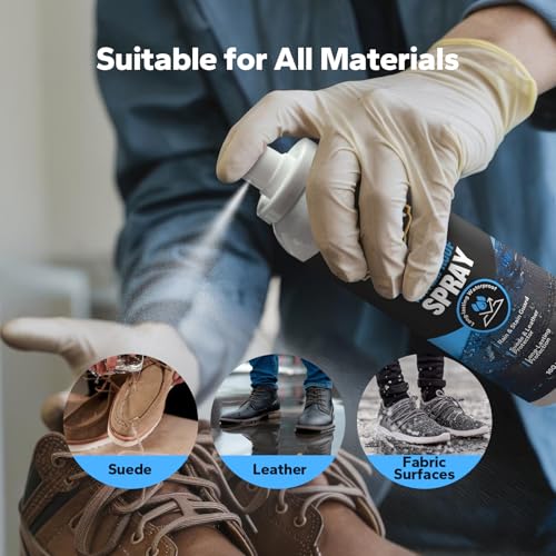Image of Shoes Protector Spray (5.4 Fl Oz), Suede & Leather Protector Spray, Waterproofing & Stain Guard for Shoes, Boots, Bags & Upholstery, Long-Lasting Water Repellent Spray