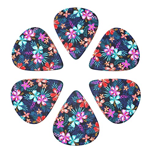 Lot de 6 médiators pour guitare acoustique, guitare électrique, basse, ukulélé – Fin, moyen et épais – Bleu floral - Les Beatles, Paul McCartney, John Lennon, RIngo Starr, George Harrison Lot de 6 médiators pour guitare acoustique, guitare électrique, basse, ukulélé - Fin, moyen et épais - Bleu floral – Image 5
