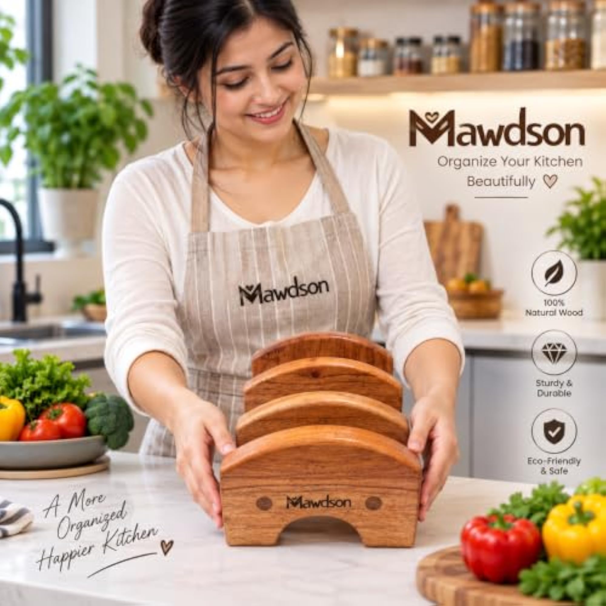 Premium Mahagony Wooden Cutting Board Stand