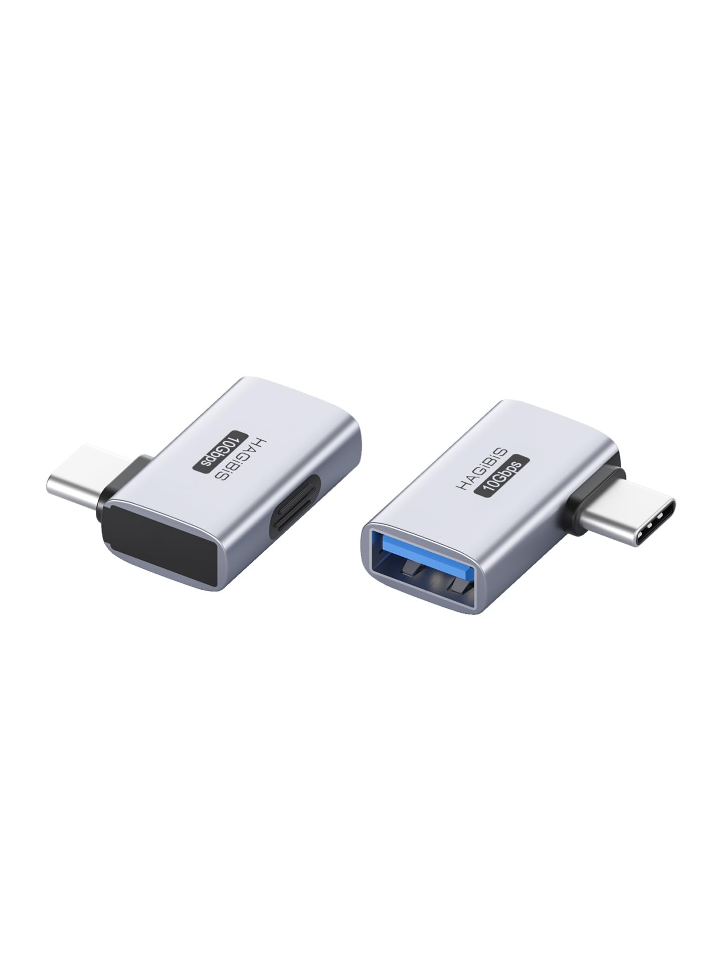 Hagibis USB-C to USB Adapter 2 Pack, 10Gbps 60W 90 Degree USB Type-C Male to USB-A Female Connector, Right Angle OTG Adapter for iPhone 17/16/15 Pro Max, iPad Pro, Car, Laptop, PC (Side L-Shape)-image-30