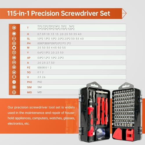 Image of VOWEL'S 115 in 1 Interchangeble Multipurpose Mini Screwdriver Set Magnetic Slot Wrench Bits Repair Tools Kit Set Combination Screwdriver Set for Home Appliance,Laptop,Mobile,Computer