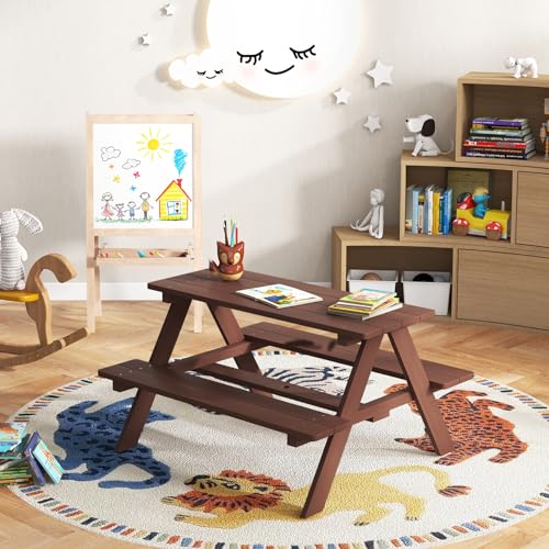Olakids OP70529 Kids Picnic Table, Outdoor Toddler Wooden Table And Chair Set thumb #8