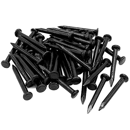 50pcs Hardware Nails 0.79 inch Length,Carbon Steel Point Tip Wall Cement Masonry Nail,Woodworking Nails,Concrete Nails,Black 20 mm