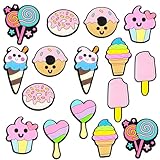 Joyhey 16 Pcs Ice Cream Shoe Charms Food Charm Decoration for Clog