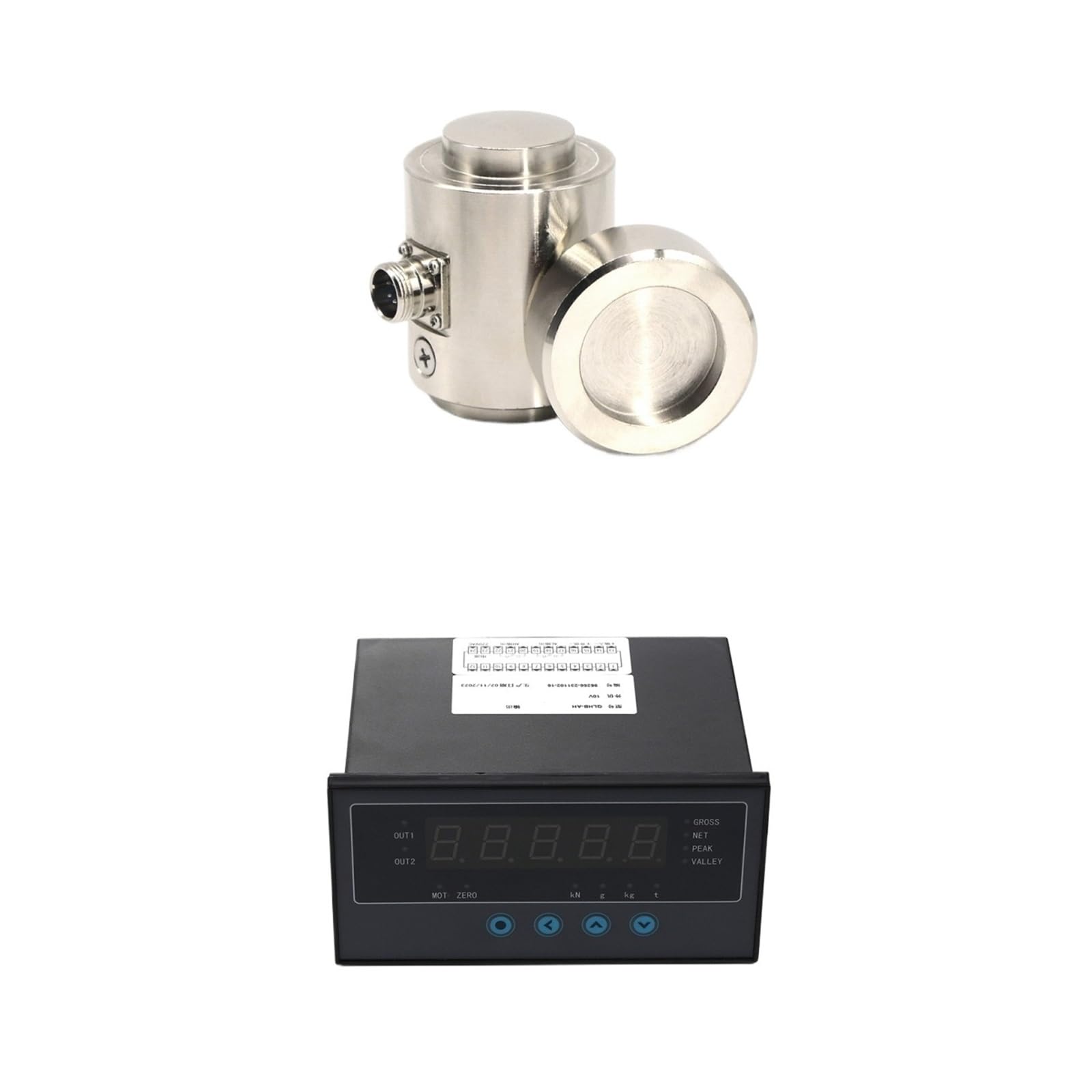 JFQOWCMP Column Load Cell Sensor with Indicator Display Tension and Compression Force Weight Pressure 5T 10T 20T 30T 50T 100T(50T and Indicator)
