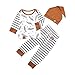 YEBIRAL Baby Jungen Mädchen Feder Druck Top Streifen Hosen Sweatshirt Outfit Kleidung Unisex Kinder Bekleidungssets