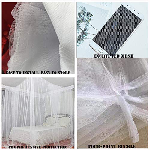 Tinyuet Bed Canopy, 4 Doors Mosquito Net, 74.8×82.7×94.5In Universal Square Mosquito Nets, Hanging Bed Curtain For Most Size Bed - White #TOP4