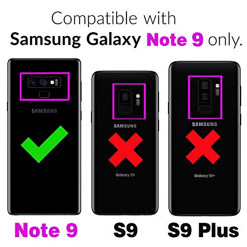 Asuwish Compatible with Samsung Galaxy Note 9 Wallet Case and Tempered Glass Screen Protector Flip Cover Card Holder Cell Accessories Phone Cases for Galaxies Note9 Gaxaly Glaxay Not S9 Women Men Gray
