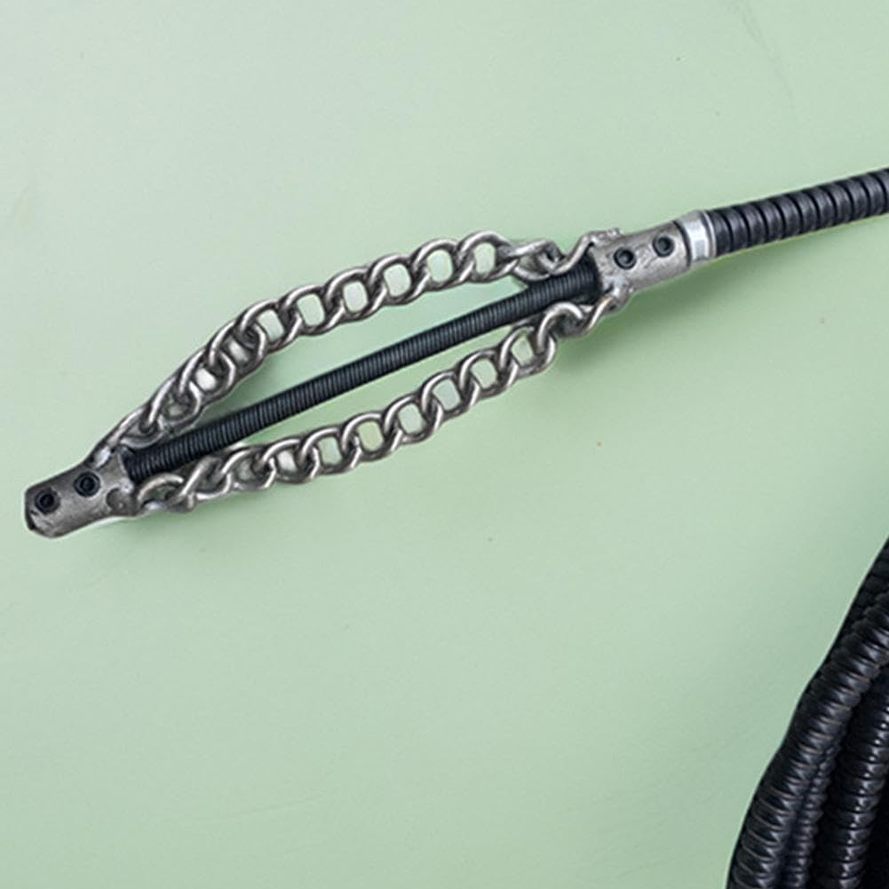 Flex-Shaft Abwasser-Entkalkungskette, Flex-Schaft-Entkalker, Push-Typ-Drehkabel, Abwasser-Dredge-Bohrwerkzeug, Mehrzweck-PVC-Rohr-Wartungswerkzeug, für 16 mm Feder (mit 302,3 cm Flexschaft)