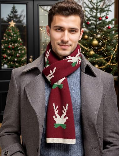 Bufanda de Navidad FEOYA de punto unisex para el invierno 4